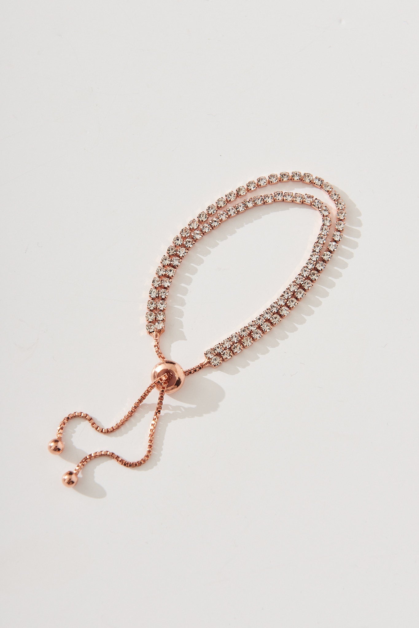 August + Delilah Monaco Bracelet In Rose Gold Diamante