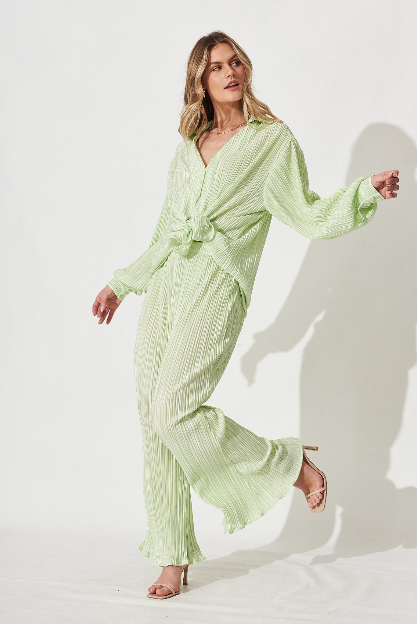 Sherida Shirt In Mint Plisse