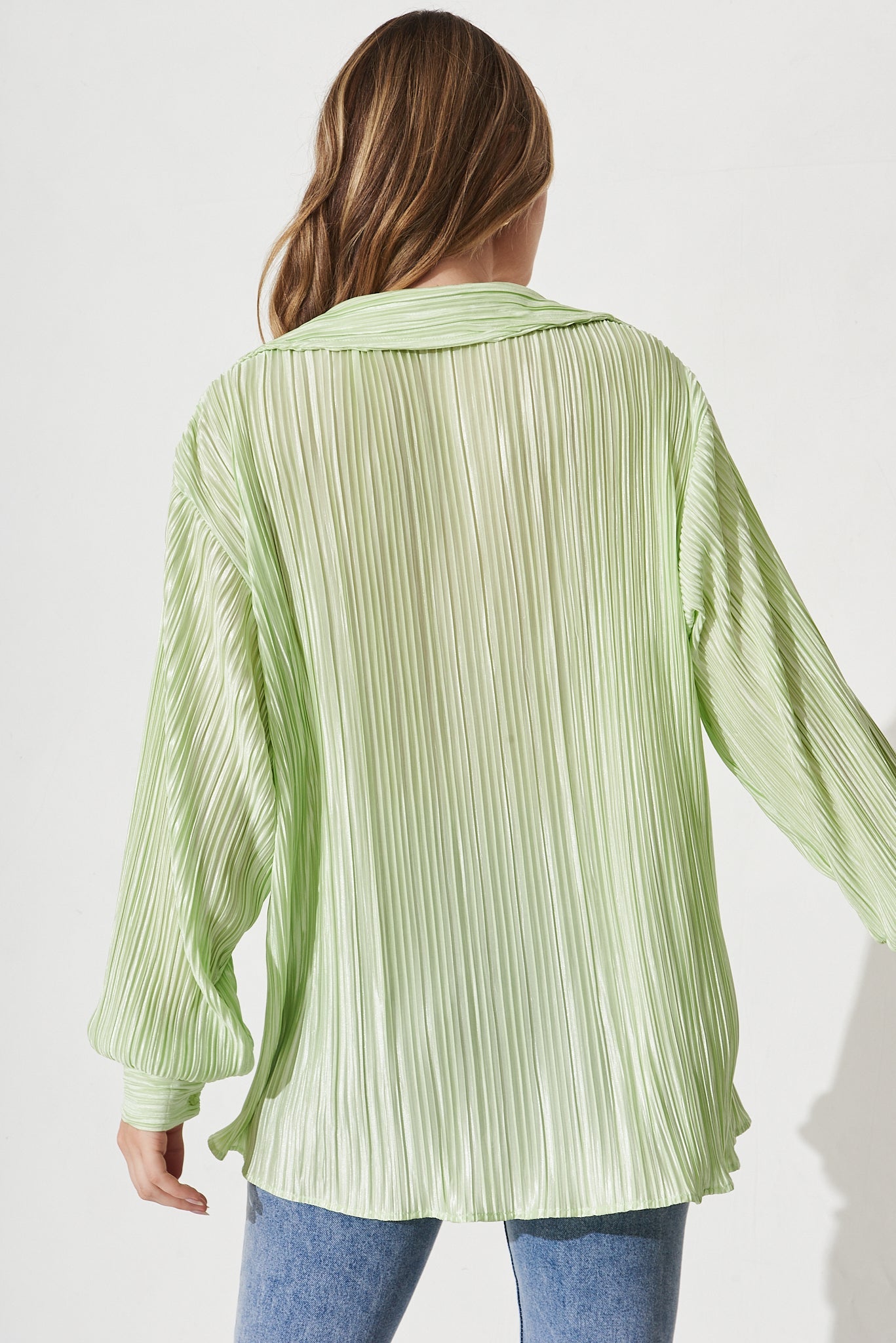 Sherida Shirt In Mint Plisse