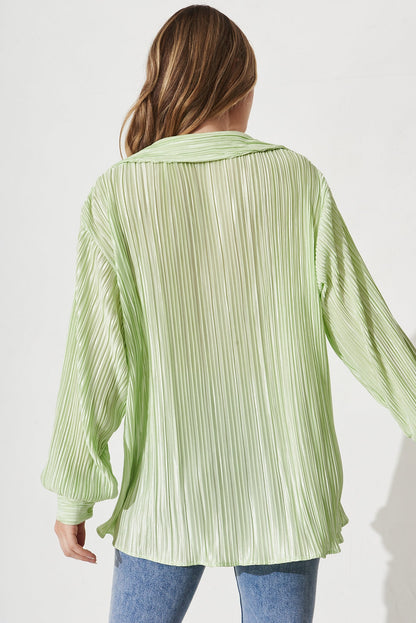 Sherida Shirt In Mint Plisse