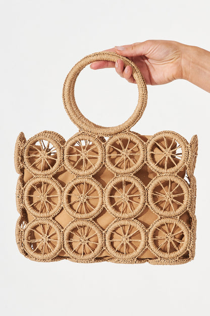August + Delilah Kianty Straw Bag In Brown