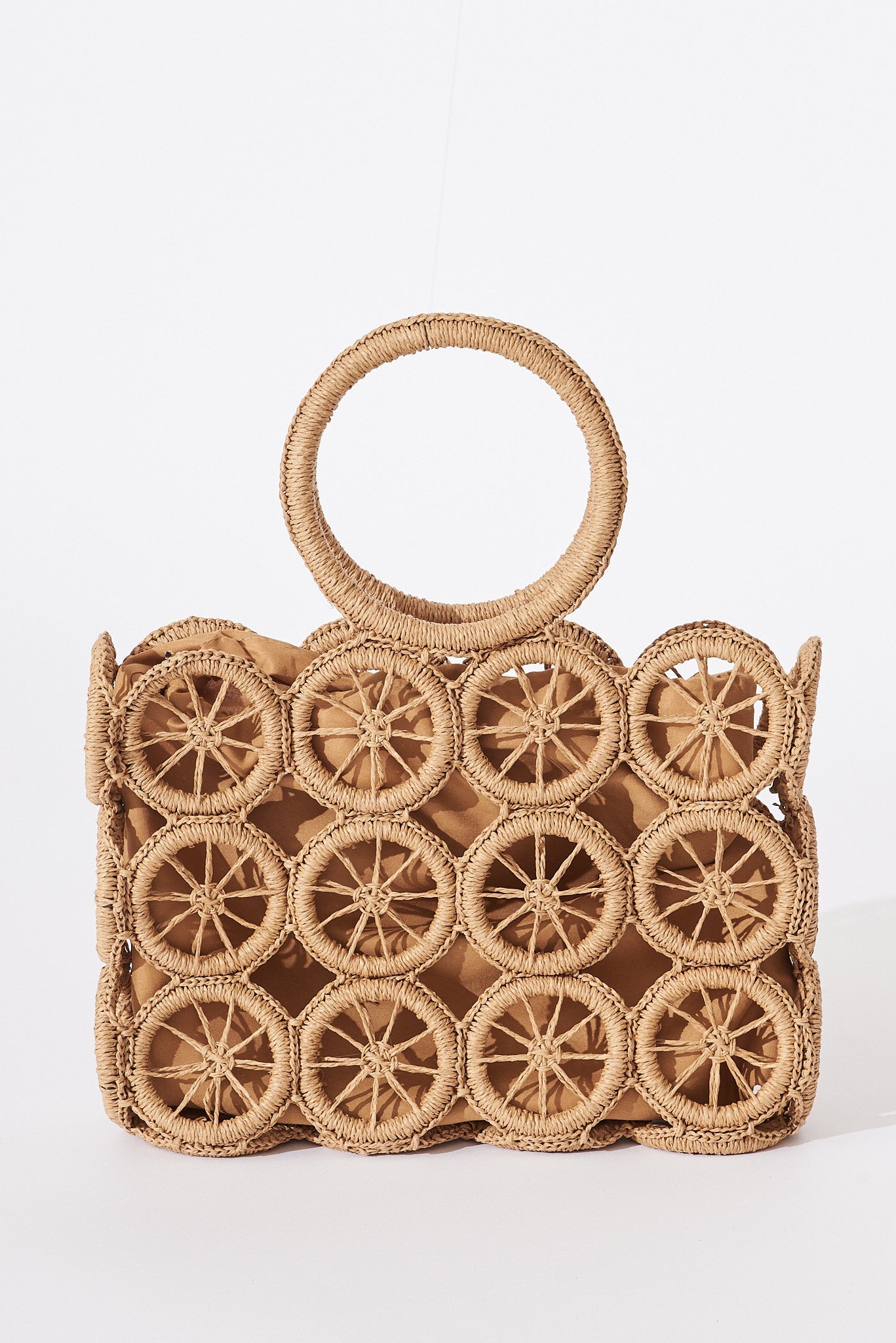 August + Delilah Kianty Straw Bag In Brown