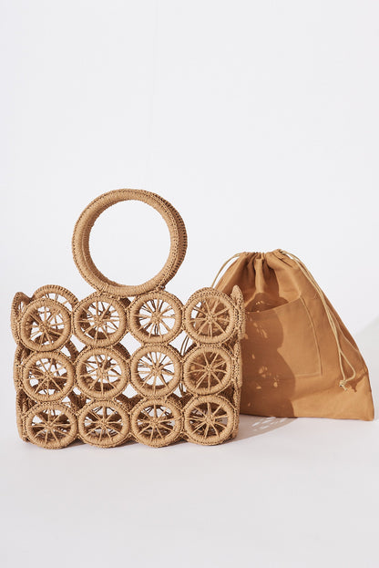 August + Delilah Kianty Straw Bag In Brown