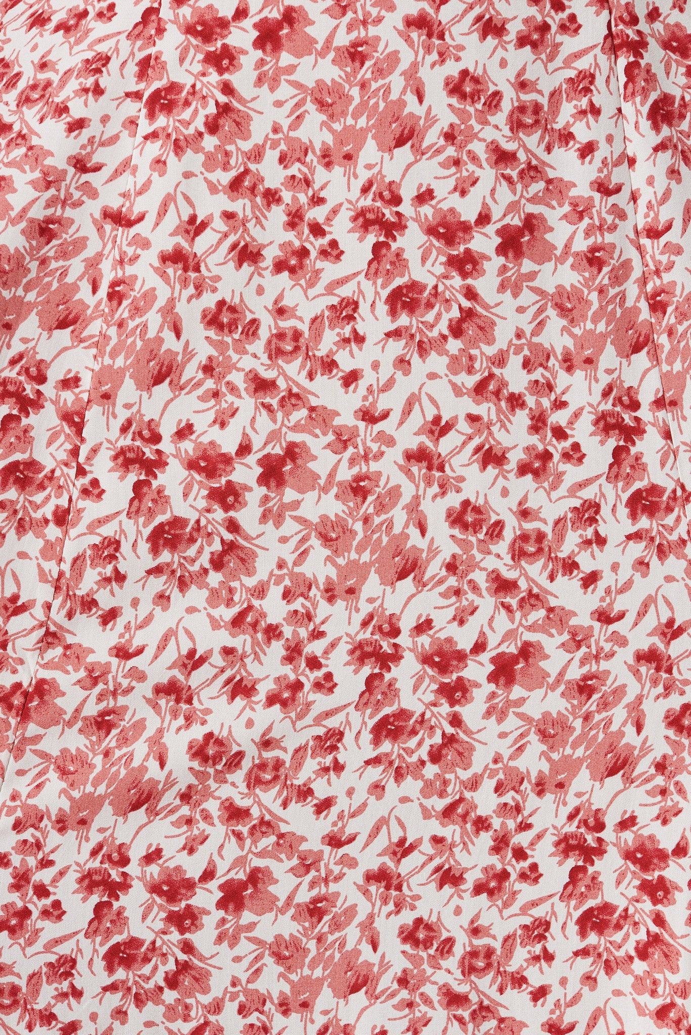 Yelina Midi Dress In White With Red Floral