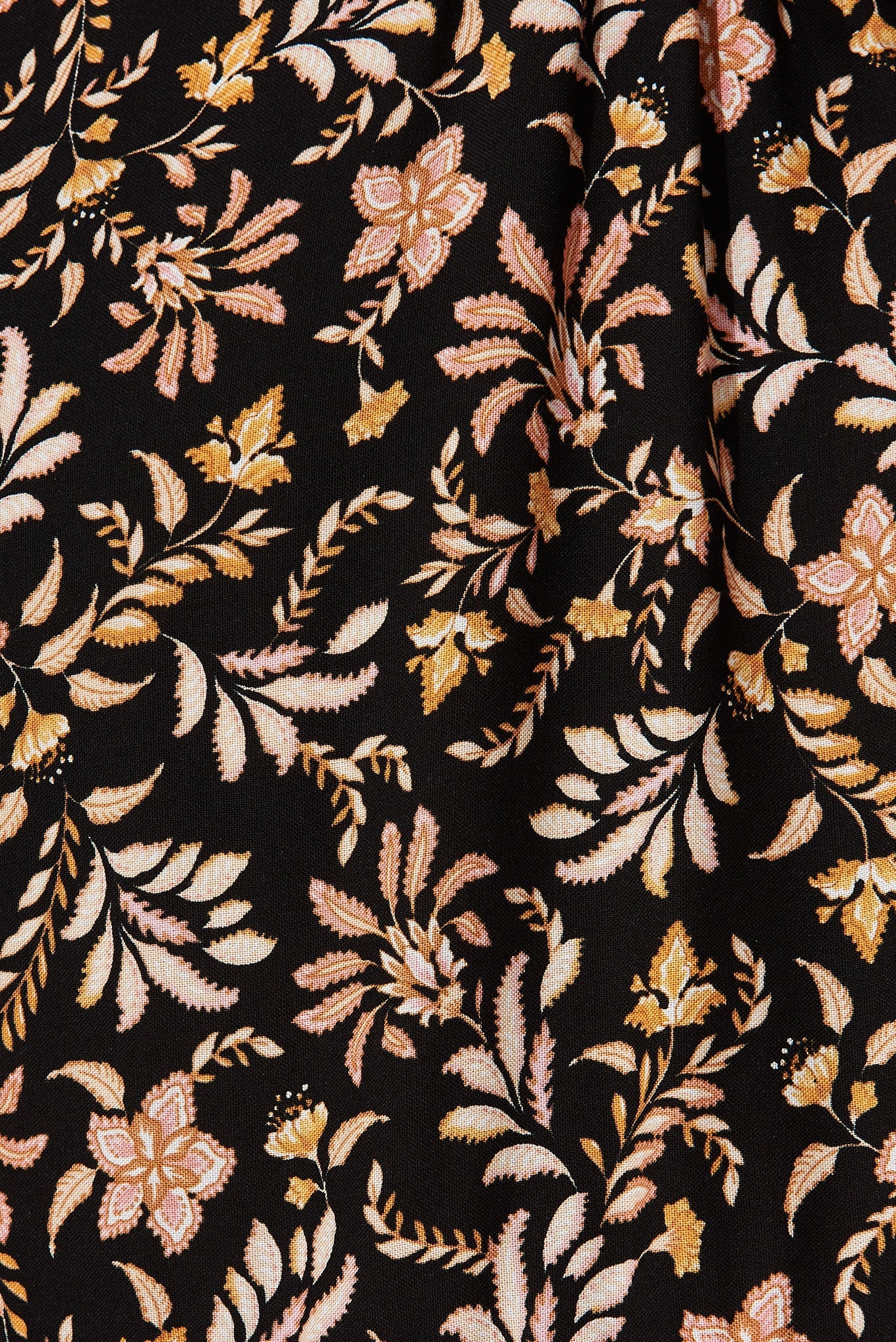 Emelyn Smock Dress In Black With Blush Multi Boho Floral