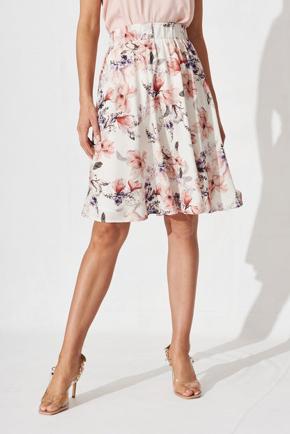 Hunny Skirt In Cream Floral