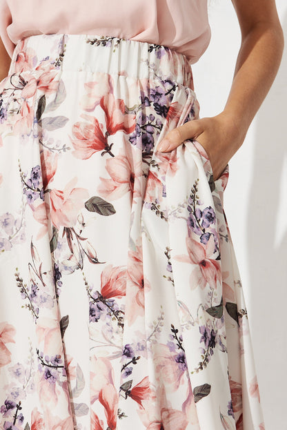 Hunny Skirt In Cream Floral