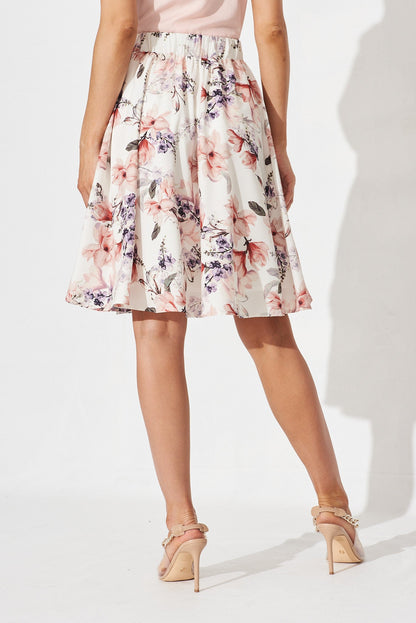 Hunny Skirt In Cream Floral
