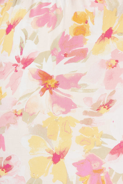 Marano Maxi Dress In White With Yellow Floral