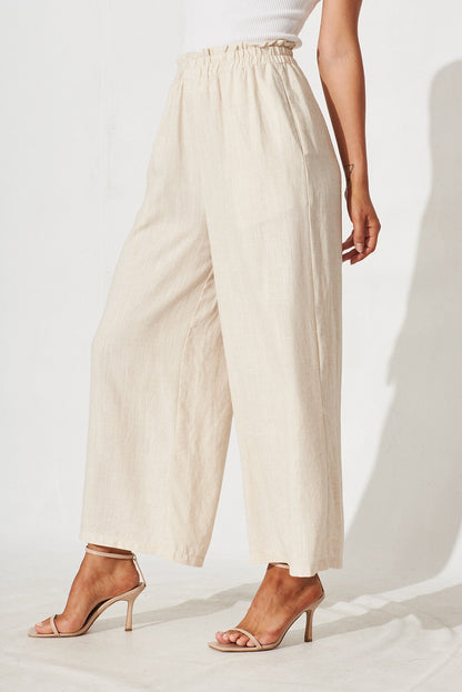 Nicole Pant In Beige Linen Blend