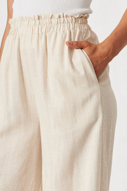 Nicole Pant In Beige Linen Blend