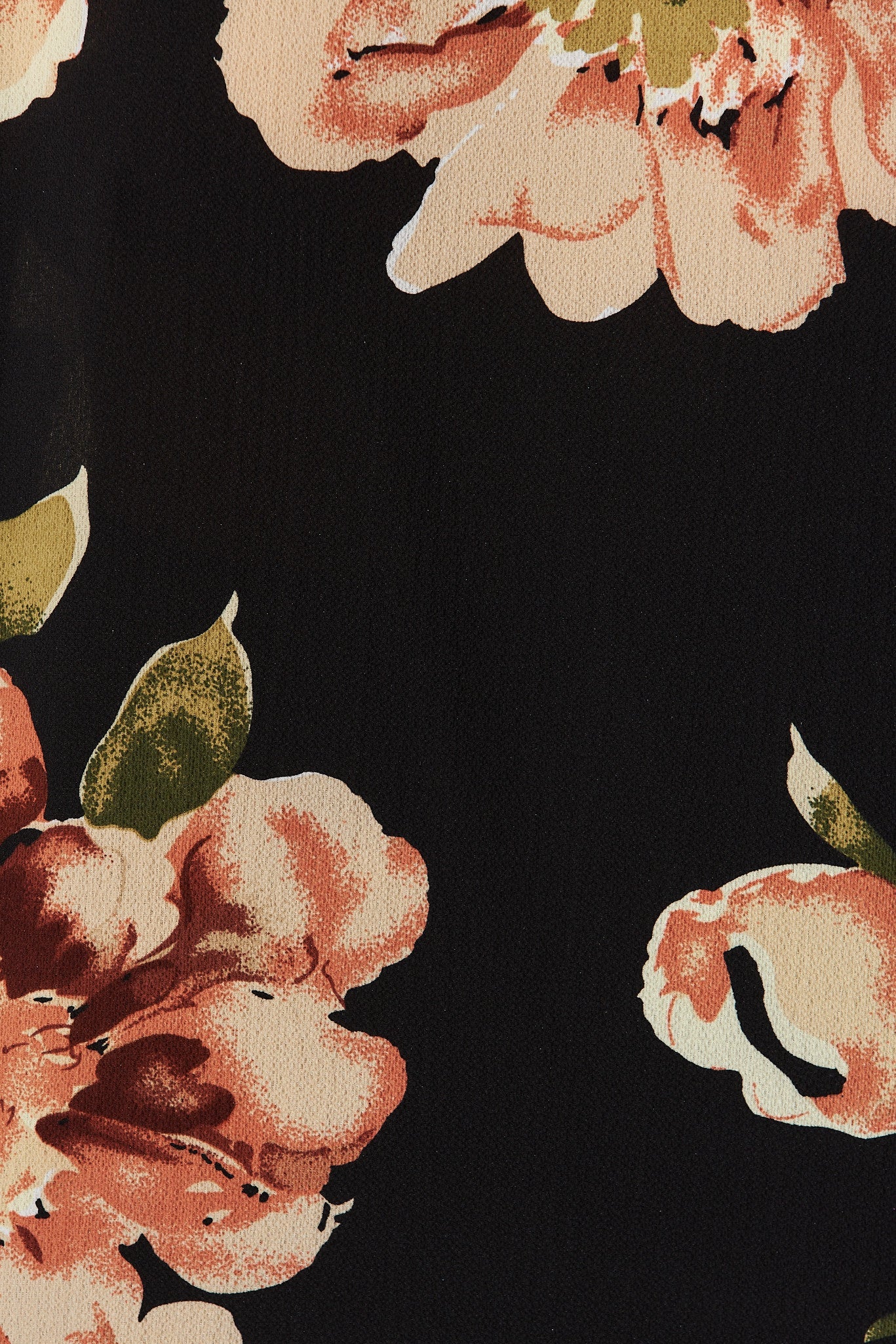 Rejina Top In Black With Blush Floral Bubble Crepe