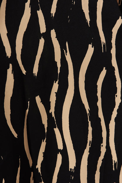 Page Pants In Black With Beige Print