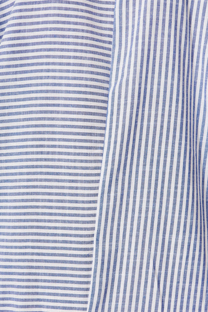 Freya Shirt Dress In Navy With White Stripe Cotton