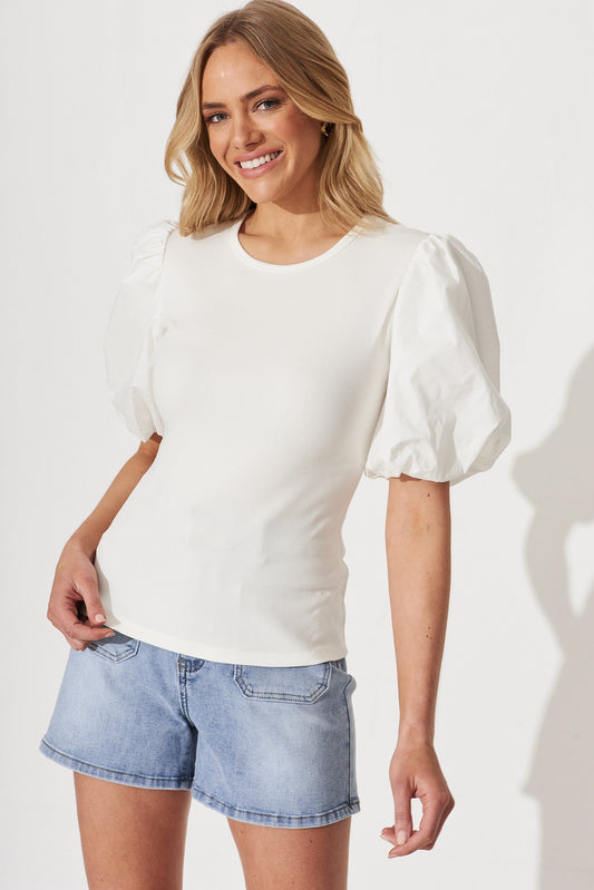 Nell Top With White Cotton Blend