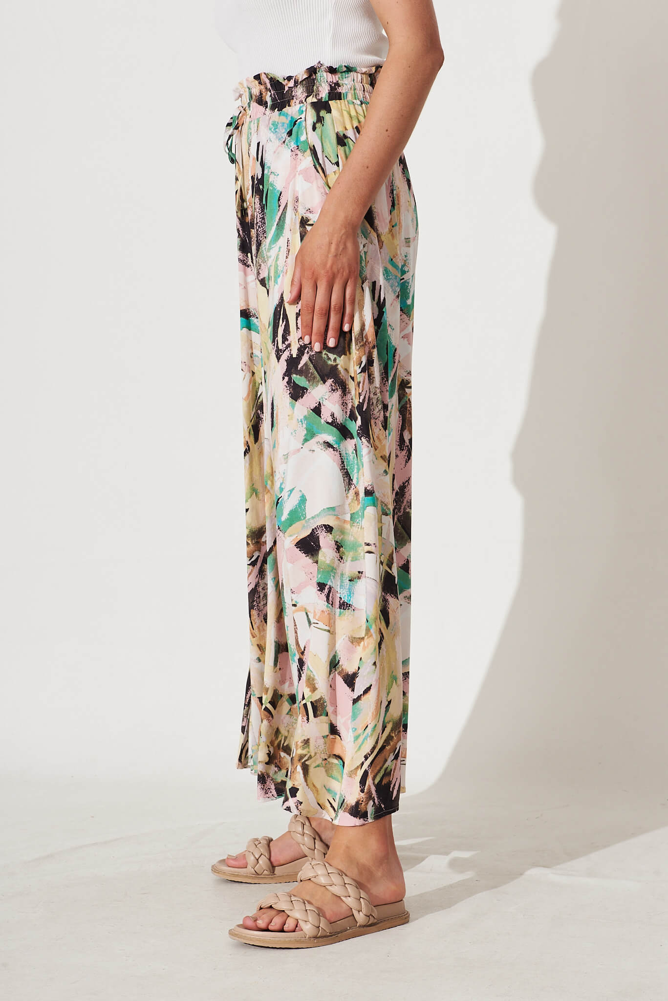 Mariah Pant In Multi Brushstroke Print