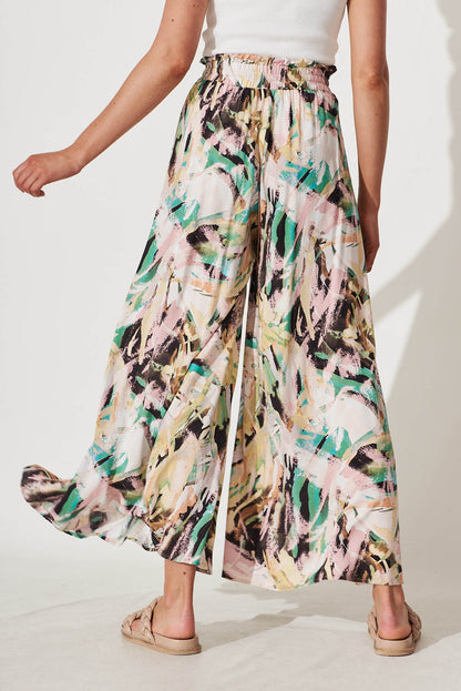 Mariah Pant In Multi Brushstroke Print