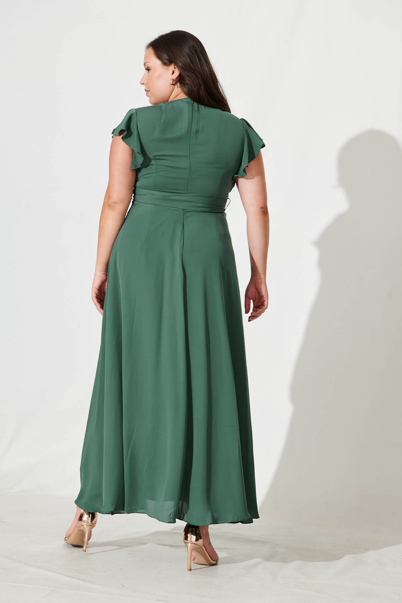 Wynter Maxi Dress in Green Chiffon