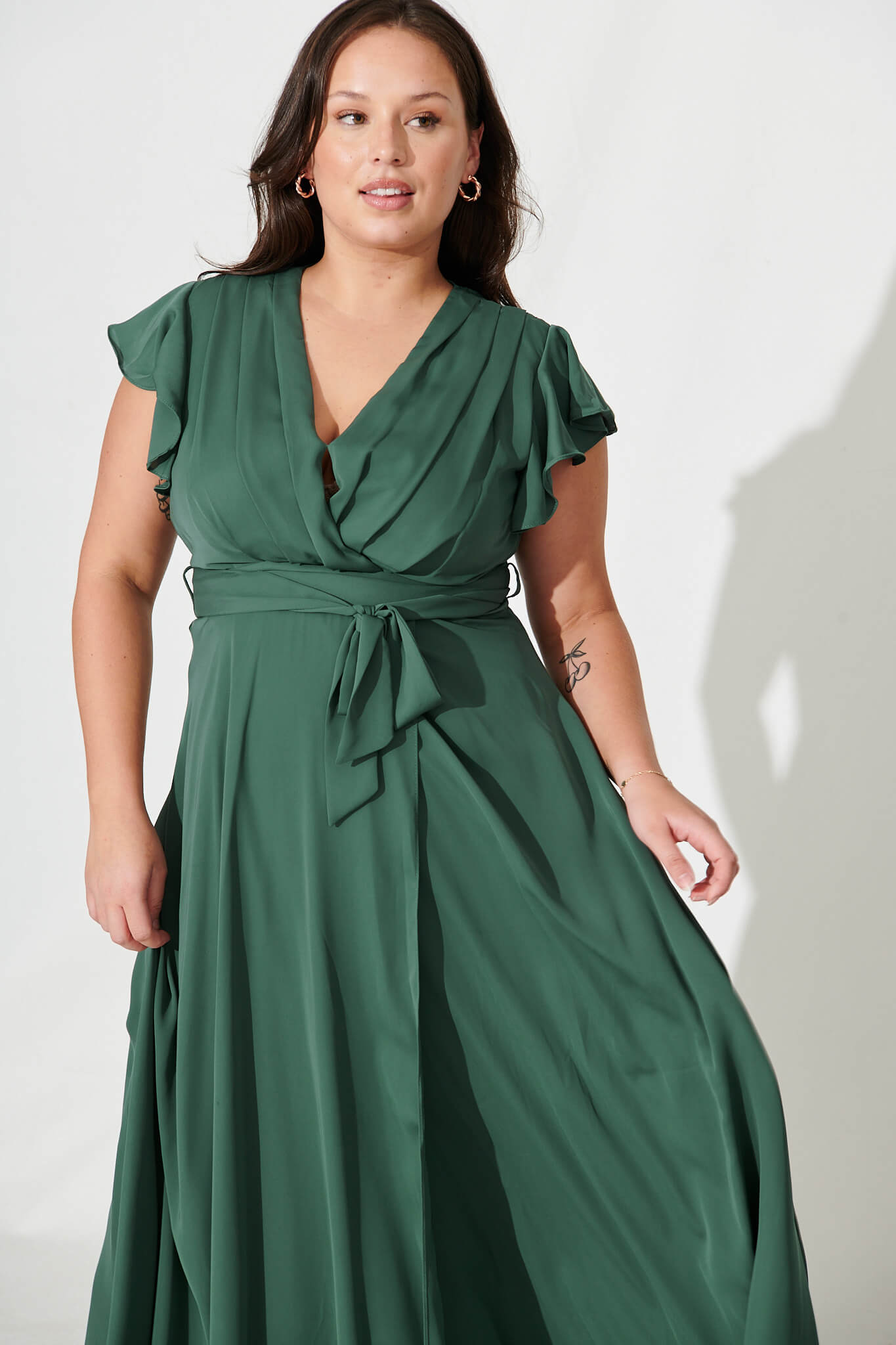 Wynter Maxi Dress in Green Chiffon