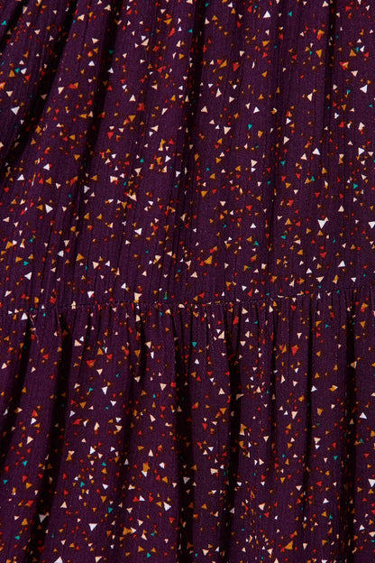 Glorietta Smock Dress In Plum Multi Speckle