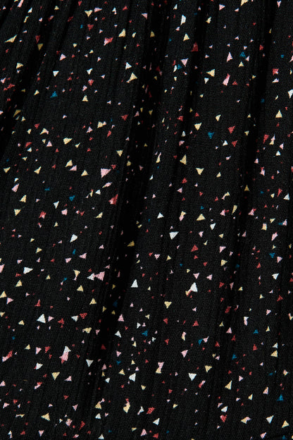 Glorietta Smock Dress In Black Multi Speckle