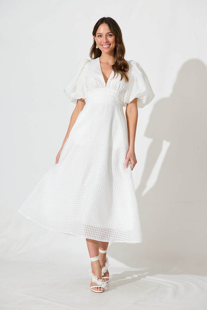 Duchess Maxi Dress In White Organza