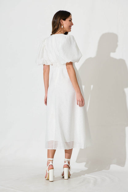 Duchess Maxi Dress In White Organza