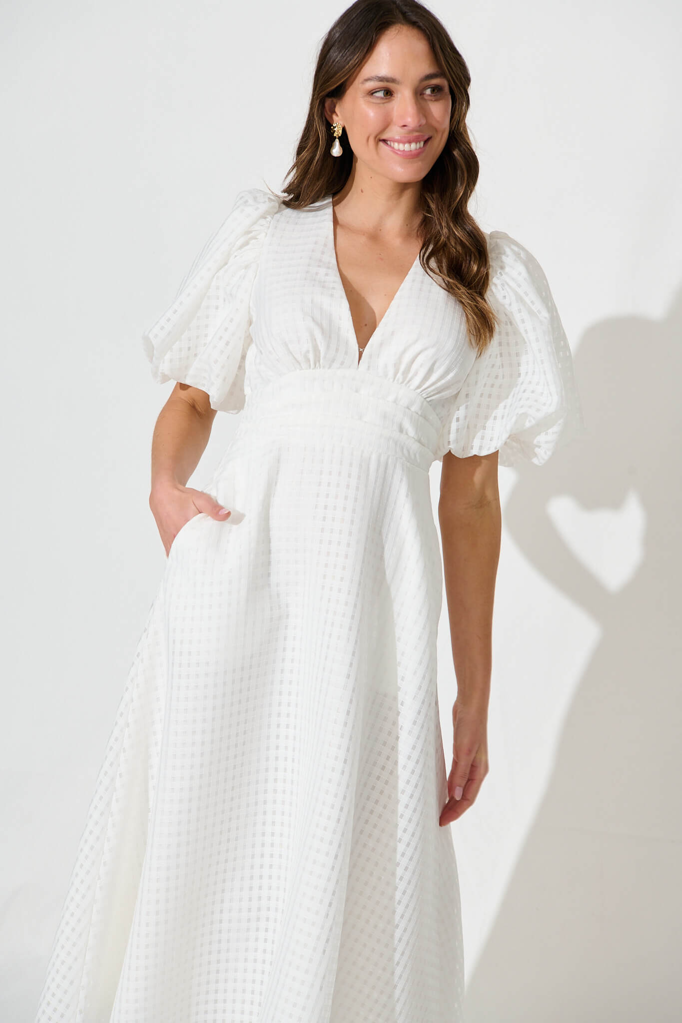 Duchess Maxi Dress In White Organza