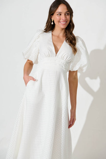 Duchess Maxi Dress In White Organza