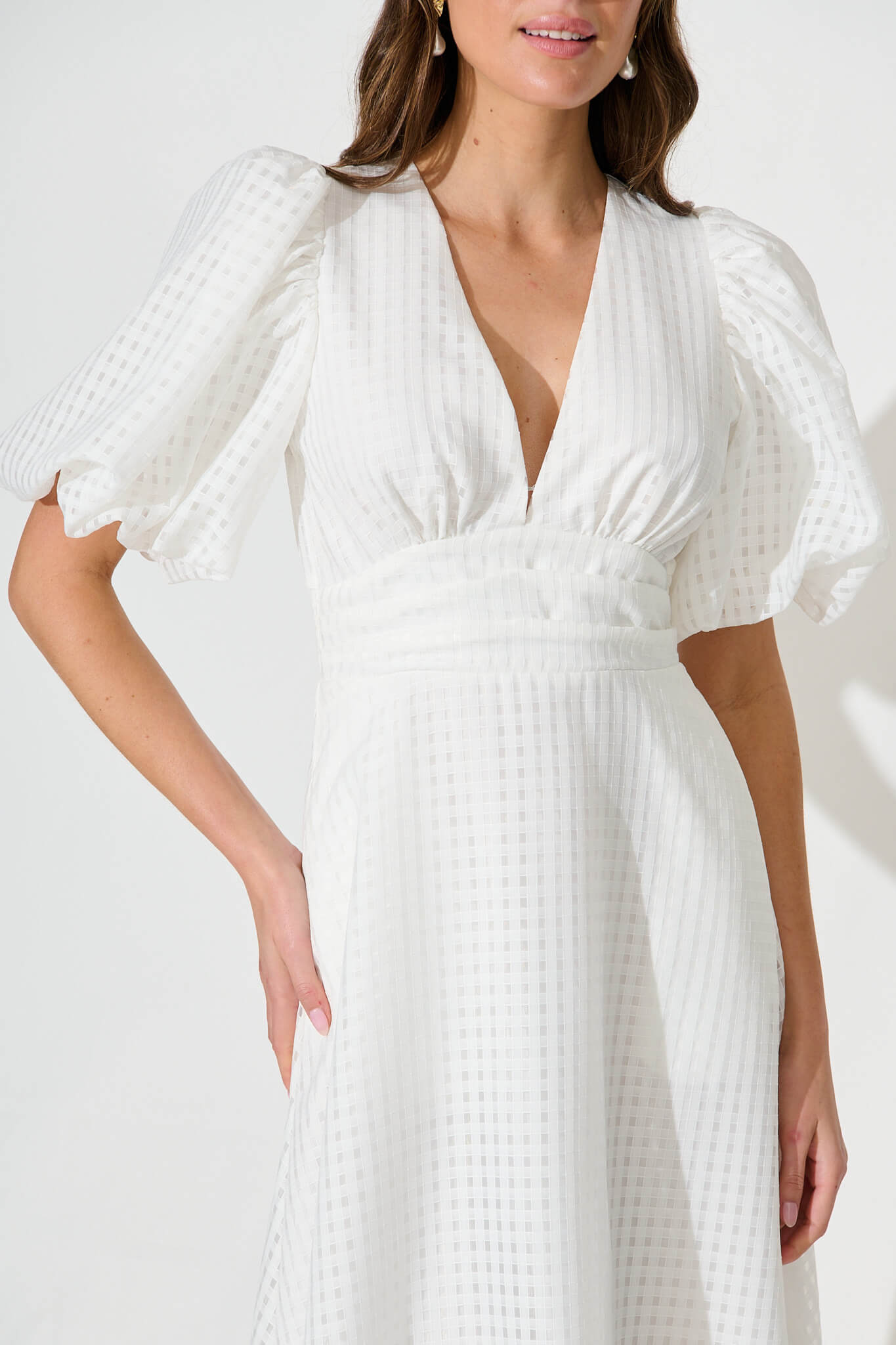 Duchess Maxi Dress In White Organza