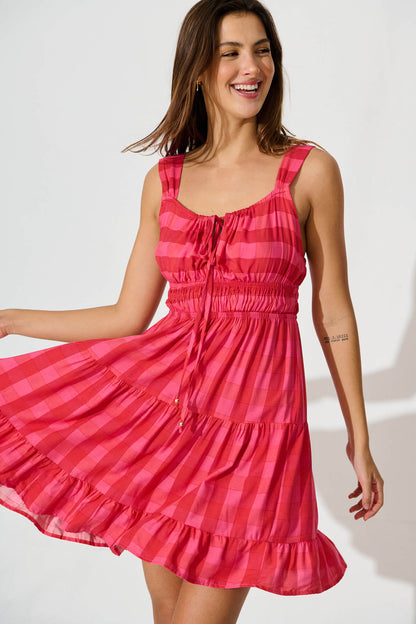 Orchid Sundress In Red Stripe