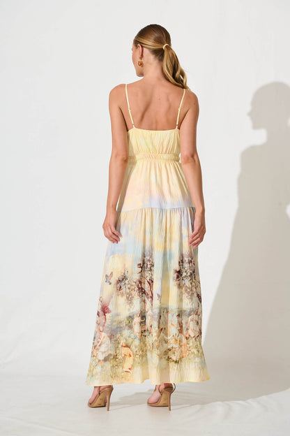 Tilda Maxi Sundress In Pastel Multi Print