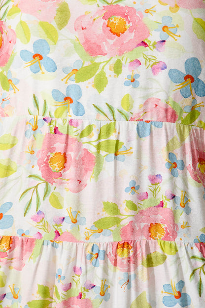 Evianna Maxi Sundress In Bright Floral Print