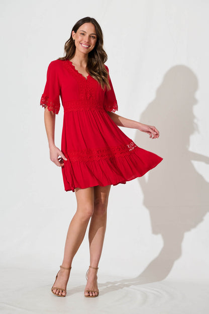 PRE ORDER Macca Dress In Red