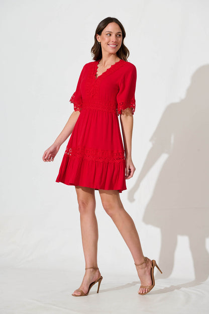 PRE ORDER Macca Dress In Red