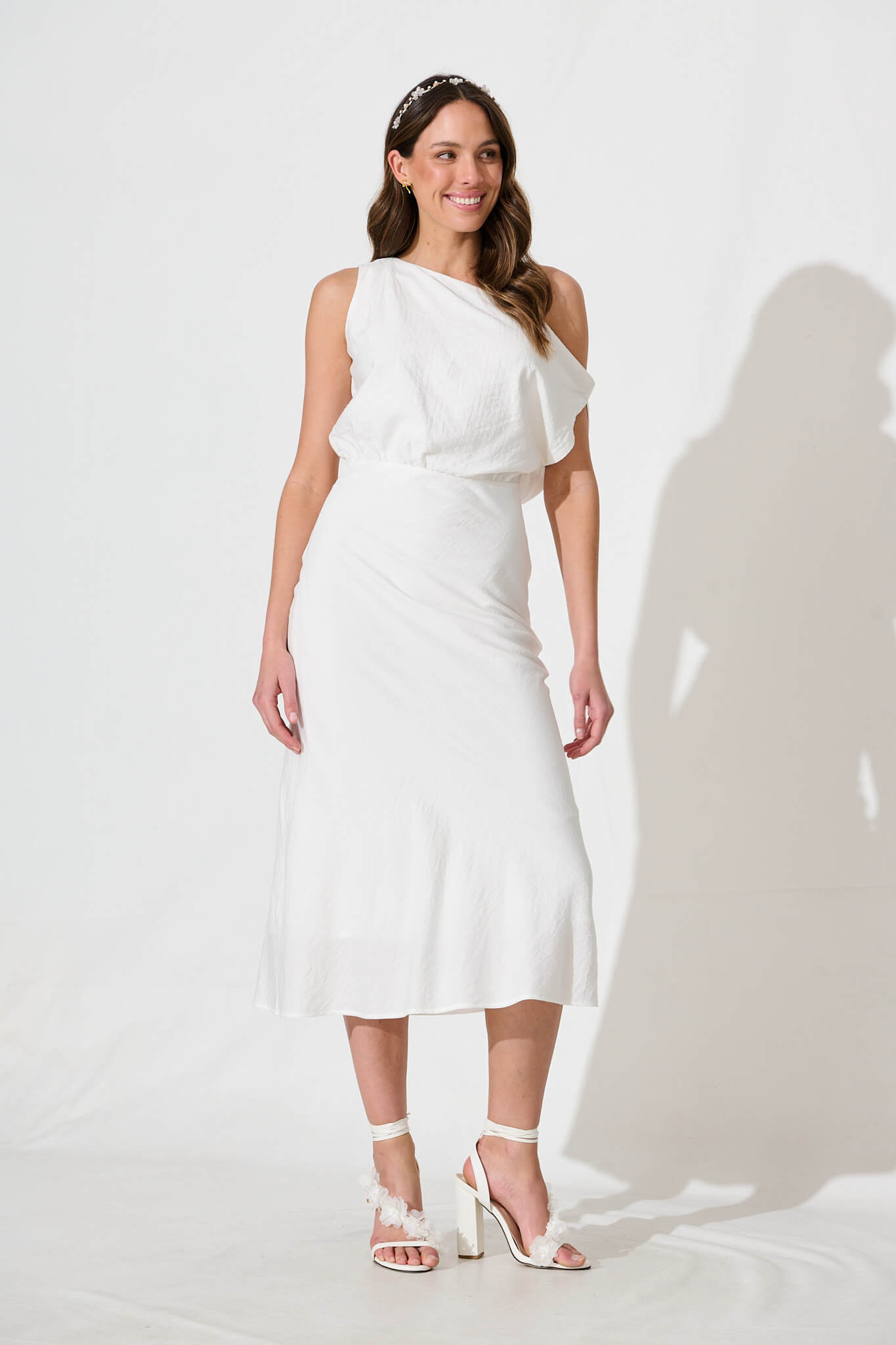 Georgiana Midi Dress in White