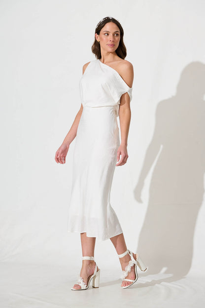 Georgiana Midi Dress in White