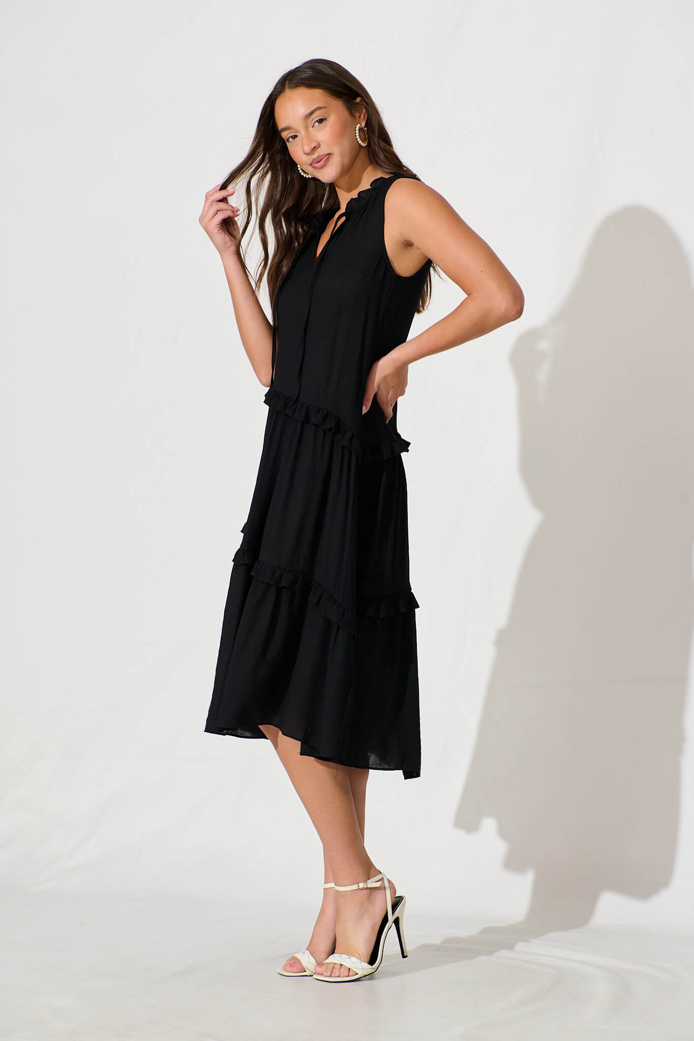 Yelena Midi Dress In Black