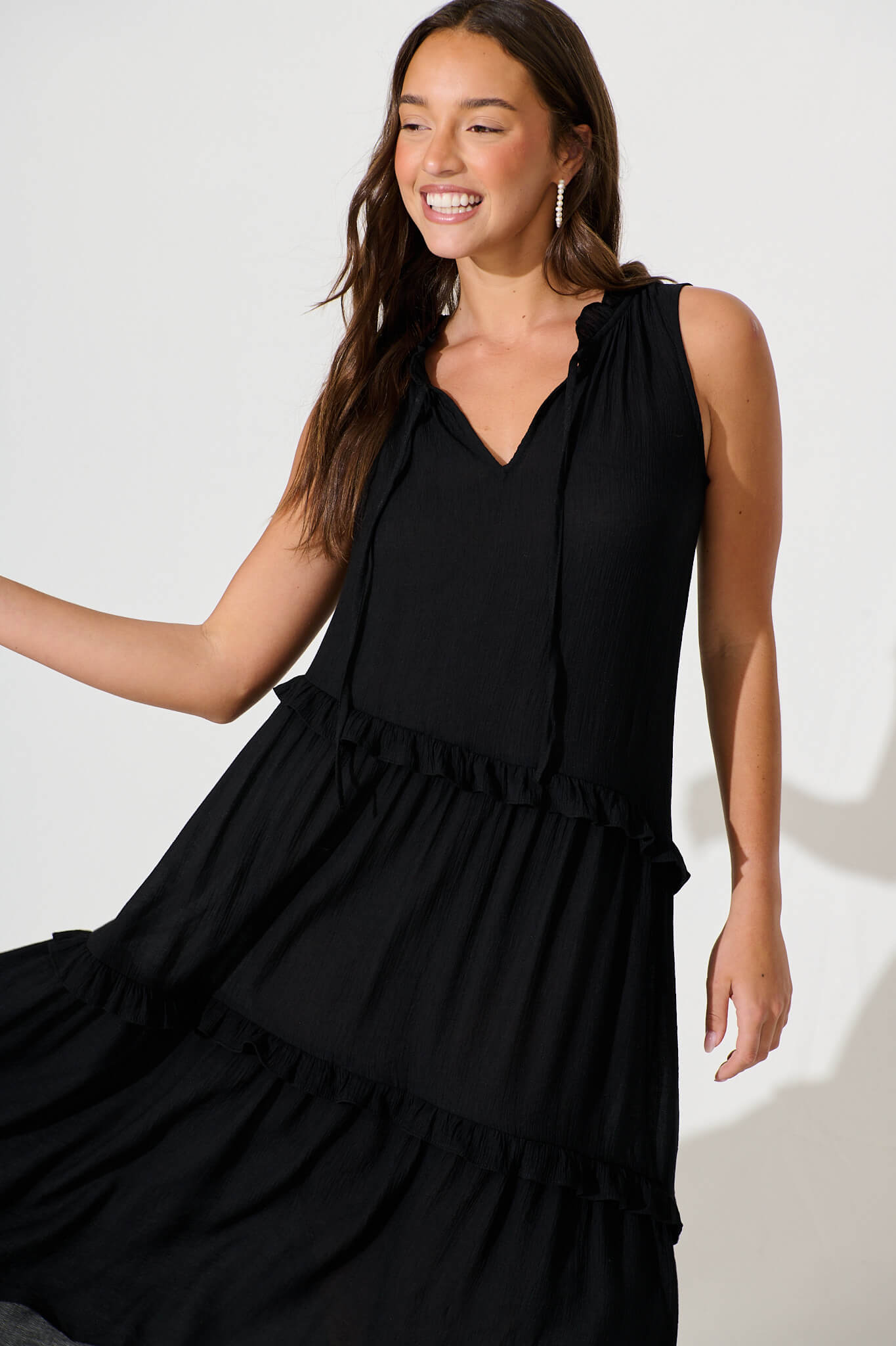 Yelena Midi Dress In Black