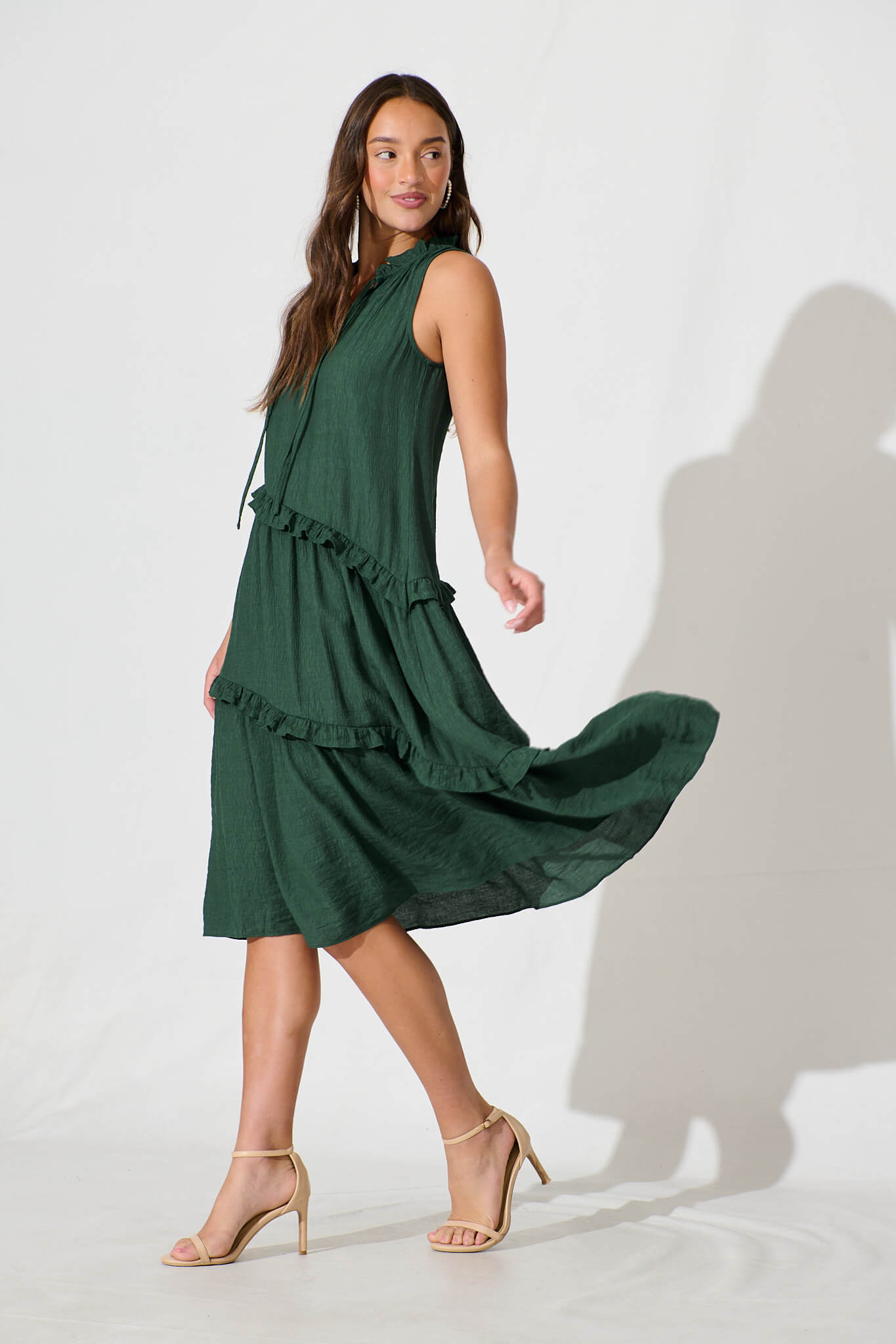 Yelena Midi Dress In Emerald