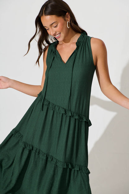 Yelena Midi Dress In Emerald