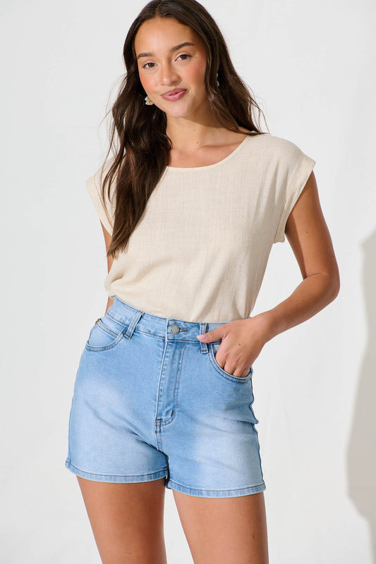 Hadleigh Short in Light Blue Denim