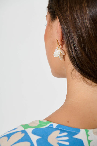Galina Drop Earrings in Gold with Pearl