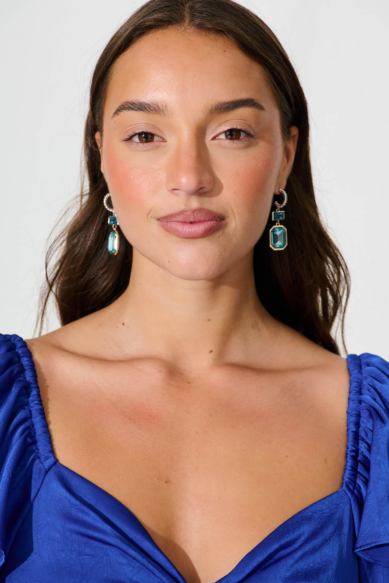 Calyx Drop Earrings in Blue