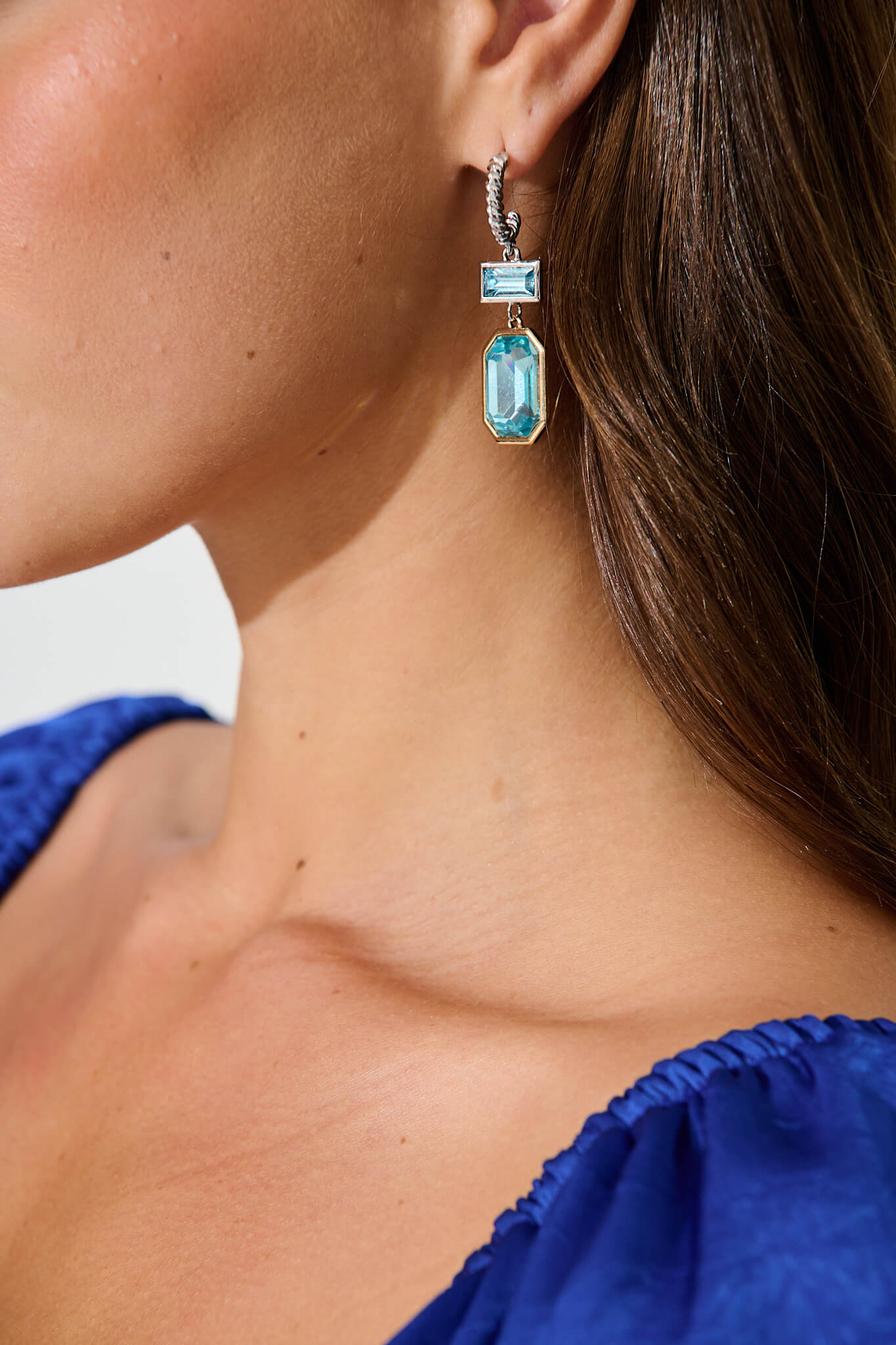 Calyx Drop Earrings in Blue