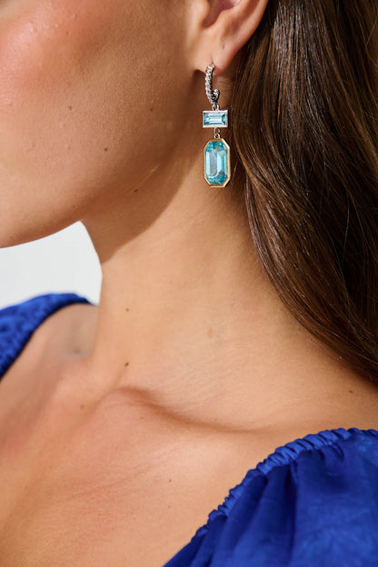 Calyx Drop Earrings in Blue