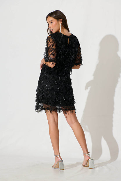 See Me Dress In Black Sequin