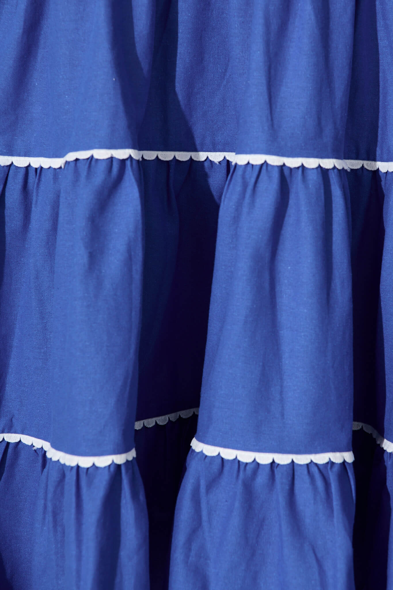 Coastal Sundress In Blue With White Contrast Trim