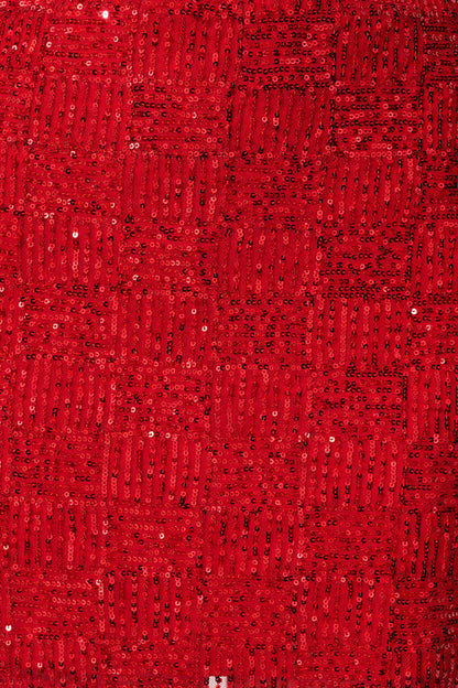 Bejeweled Skirt In Red Sequin