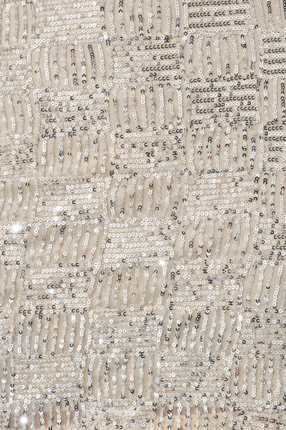 Bejeweled Skirt In Silver Sequin